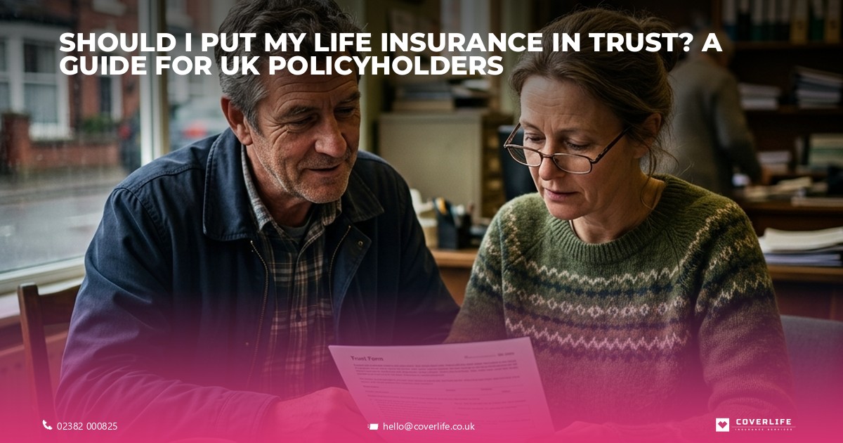 A UK legal advisor explaining life insurance trusts to a client.